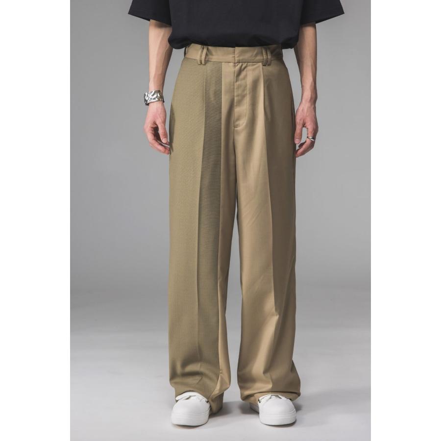 antiqua（アンティカ） 異素材切替 タックパンツ レディース ロング