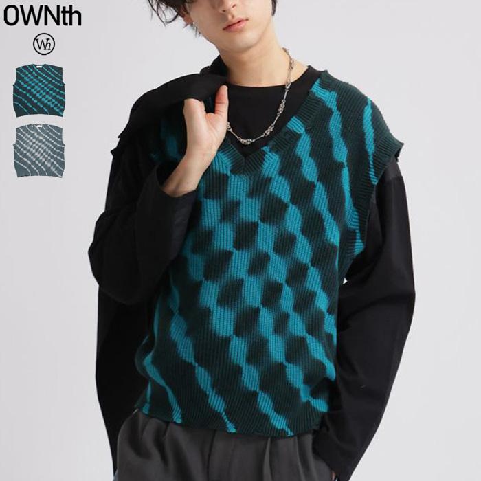 antiqua（アンティカ） タイダイ柄 ニットベスト メンズ ベスト 綿100