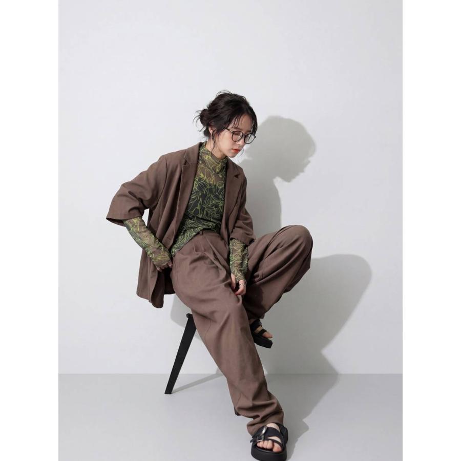 antiqua（アンティカ） シアートップス レディース 花柄 ハイネック 