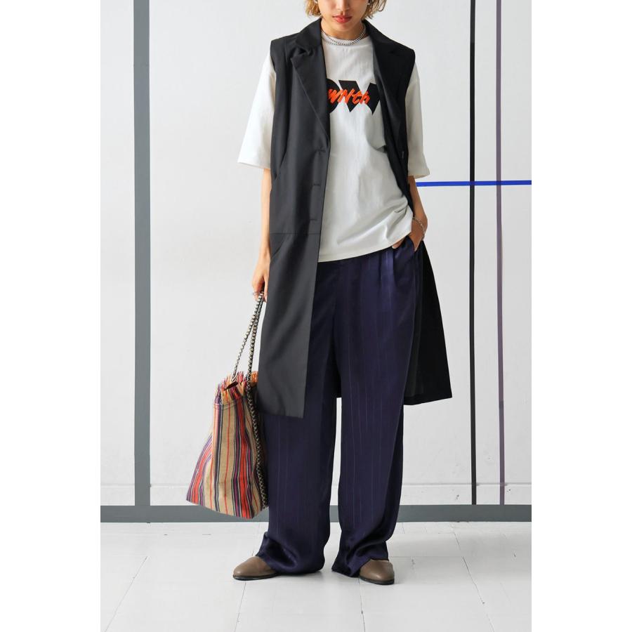 antiqua（アンティカ） ストライプ柄 ワイドパンツ レディース パンツ