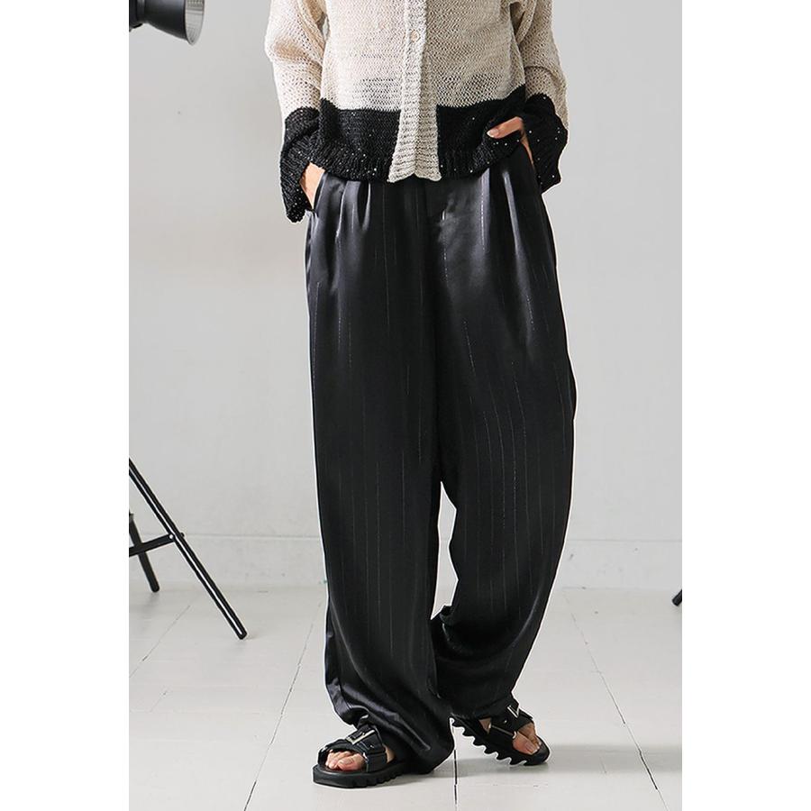 antiqua（アンティカ） ストライプ柄 ワイドパンツ レディース パンツ