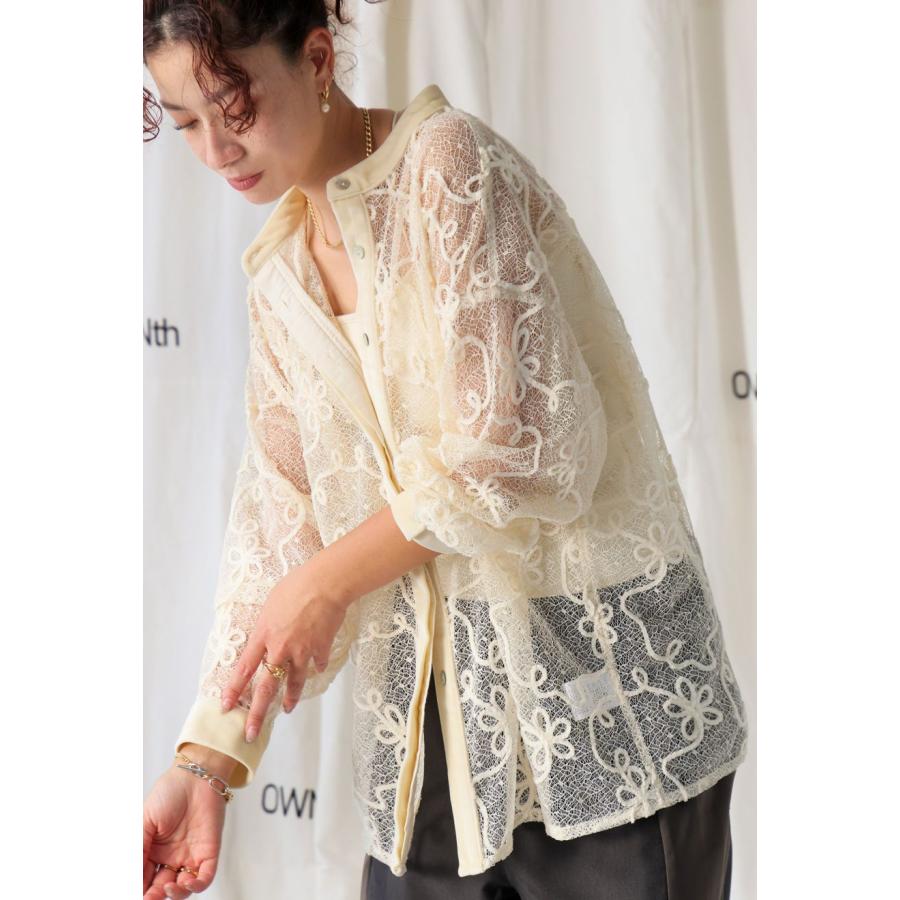 antiqua（アンティカ） 花柄 レースシャツ レディース トップス 長袖