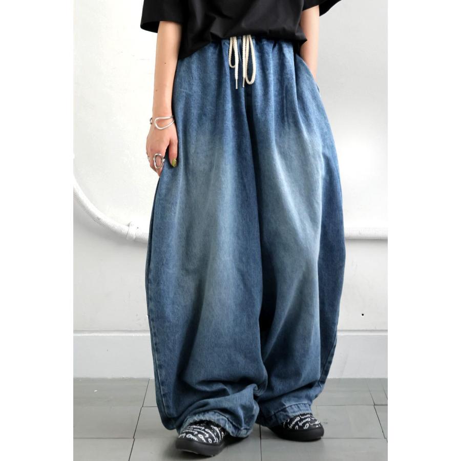 antiqua（アンティカ） デニム バルーンパンツ レディース ロング 綿