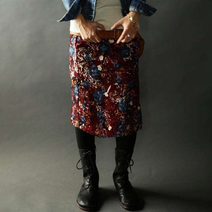 一点投入でコーデが生まれ変わる レトロ花柄スカート 80ptメール便可 Pa 014 Antiqua 通販 Yahoo ショッピング