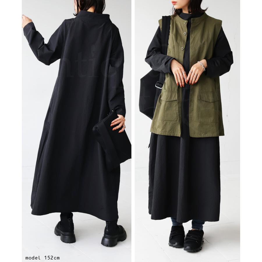 WAAC 25SS レディース ワンピース WOMEN リブカラーフルジップワンピース アイボリー