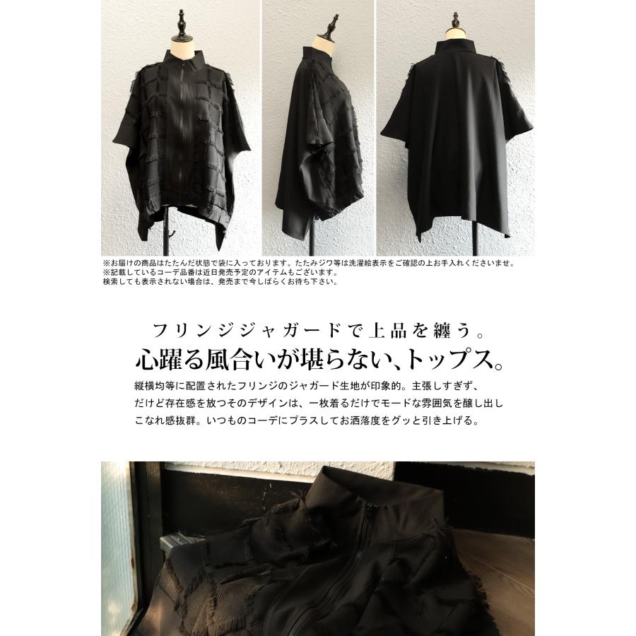 antiqua（アンティカ） フリンジジャガードトップス トップス 