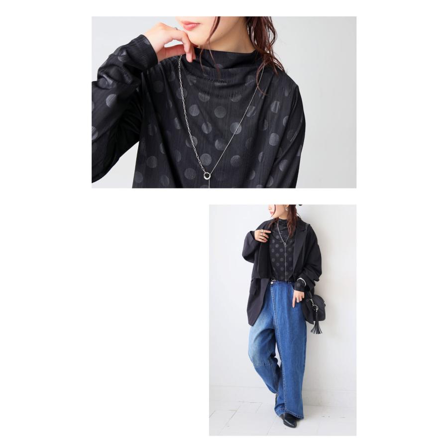 antiqua（アンティカ） ドット柄 シアートップス レディース 長袖