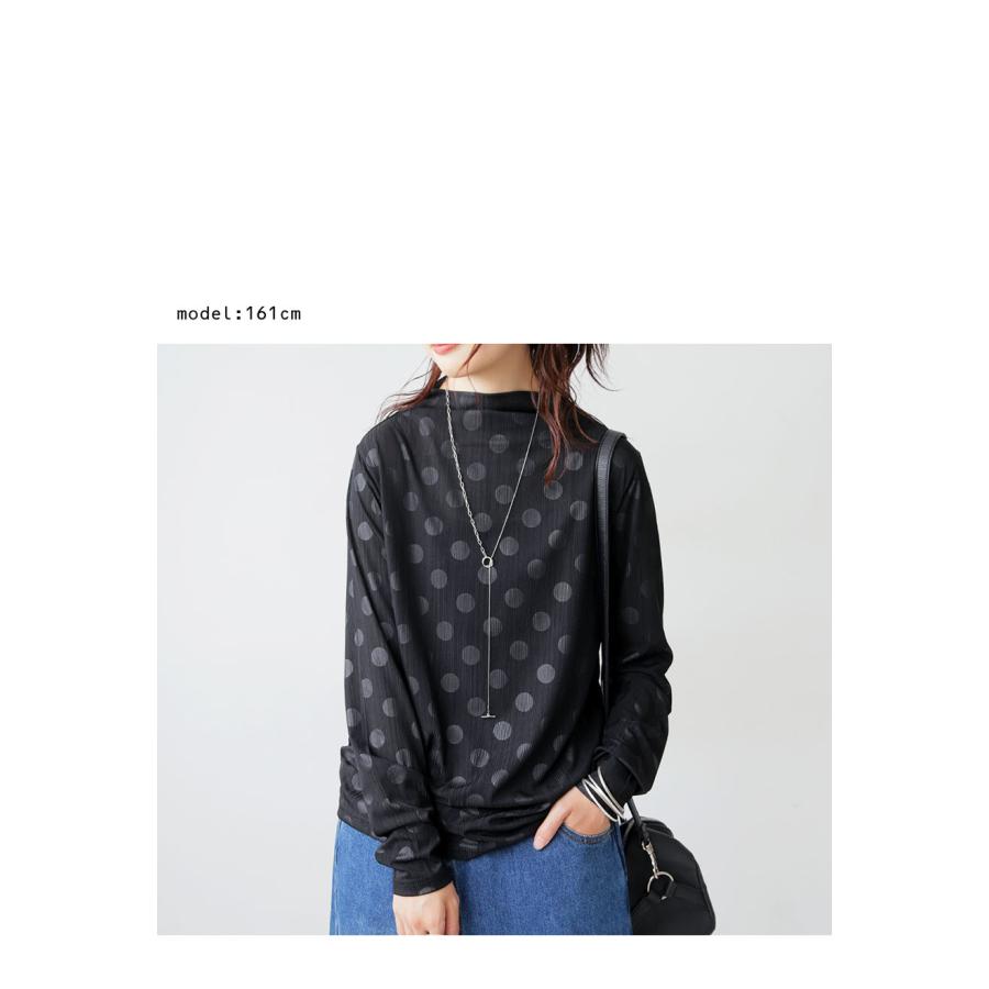 antiqua（アンティカ） ドット柄 シアートップス レディース 長袖