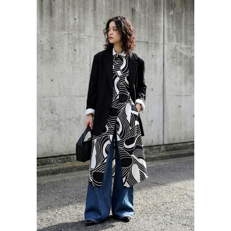 antiqua（アンティカ） 幾何学柄 シャツワンピース レディース ロング