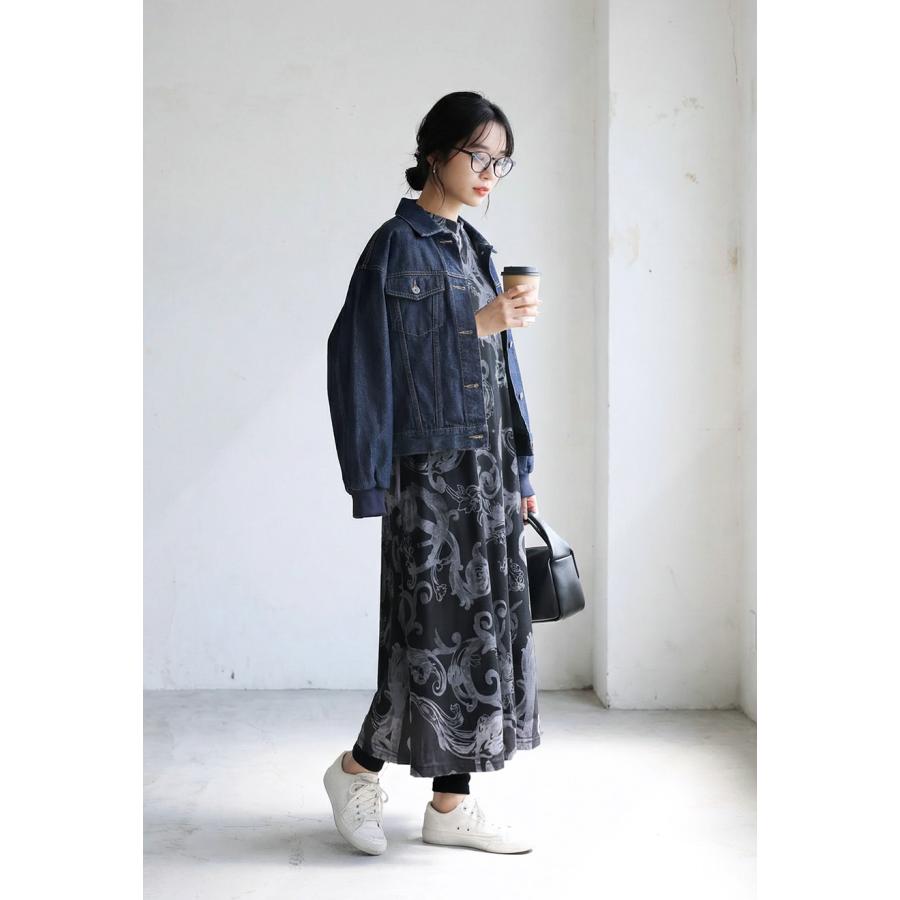 antiqua（アンティカ） ボタニカル柄 ロングワンピース レディース