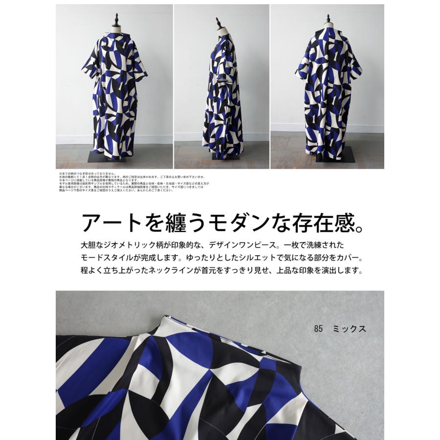 antiqua（アンティカ） ワンピース レディース 幾何学柄 ボトルネック