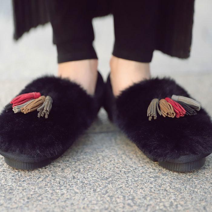 靴 モカシン ファー オリジナル タッセル付き極ふわファーシューズ 送料無料 再販 メール便不可 Pc Antiqua 通販 Yahoo ショッピング