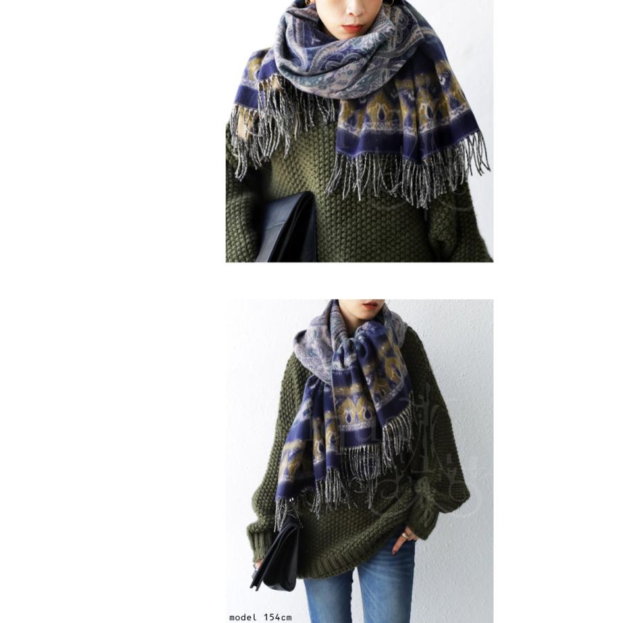 antiqua（アンティカ） マフラー レディース ストール 柄 ペイズリー