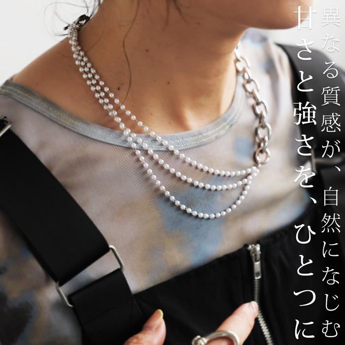 antiqua（アンティカ） アクセ送料無料 パール チェーンネックレス 