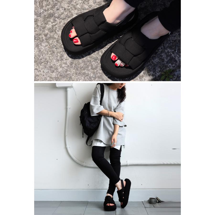 antiqua（アンティカ） 厚底もこもこサンダル レディース 編み込み