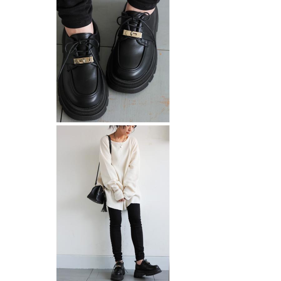 antiqua（アンティカ） 厚底バックルローファー レディース 靴