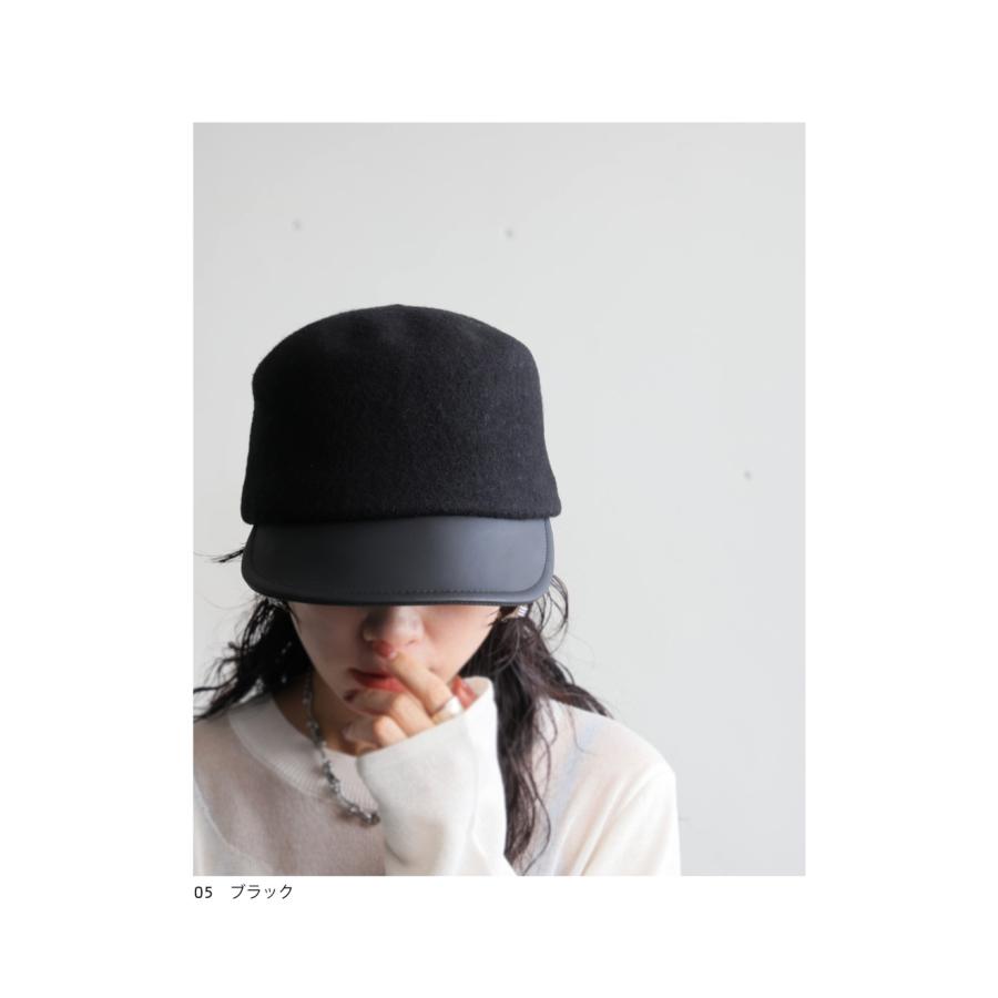 antiqua（アンティカ） 異素材切替 ウールキャップ 帽子 レディース