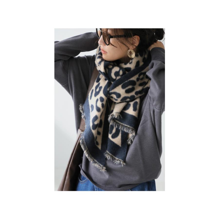 antiqua（アンティカ） レオパード柄 大判ストール レディース