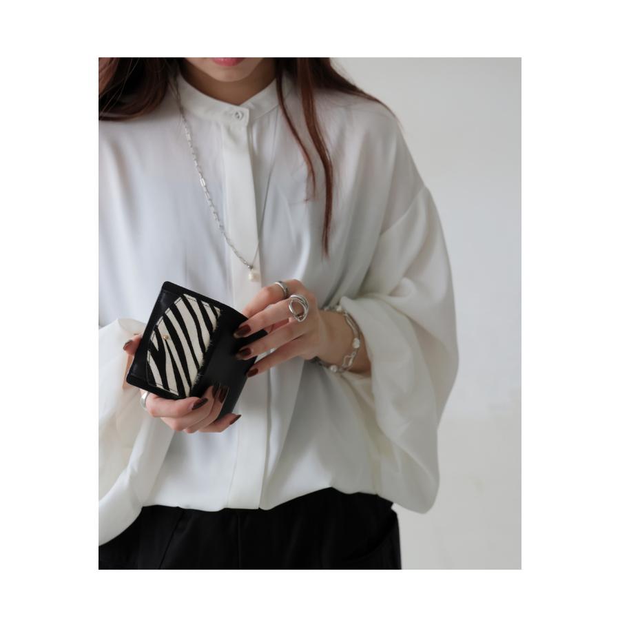 antiqua（アンティカ） 本革 ハラコ調 コンパクト財布 レディース