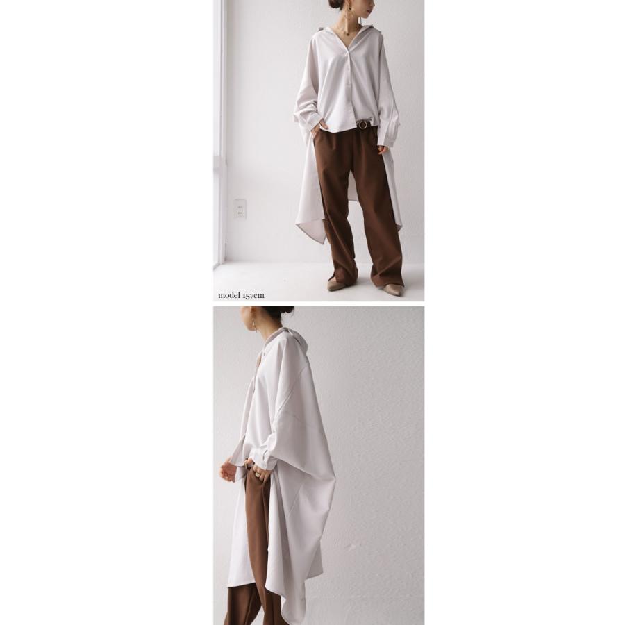 antiqua（アンティカ） トップス シャツ 長袖 レディース 前後差