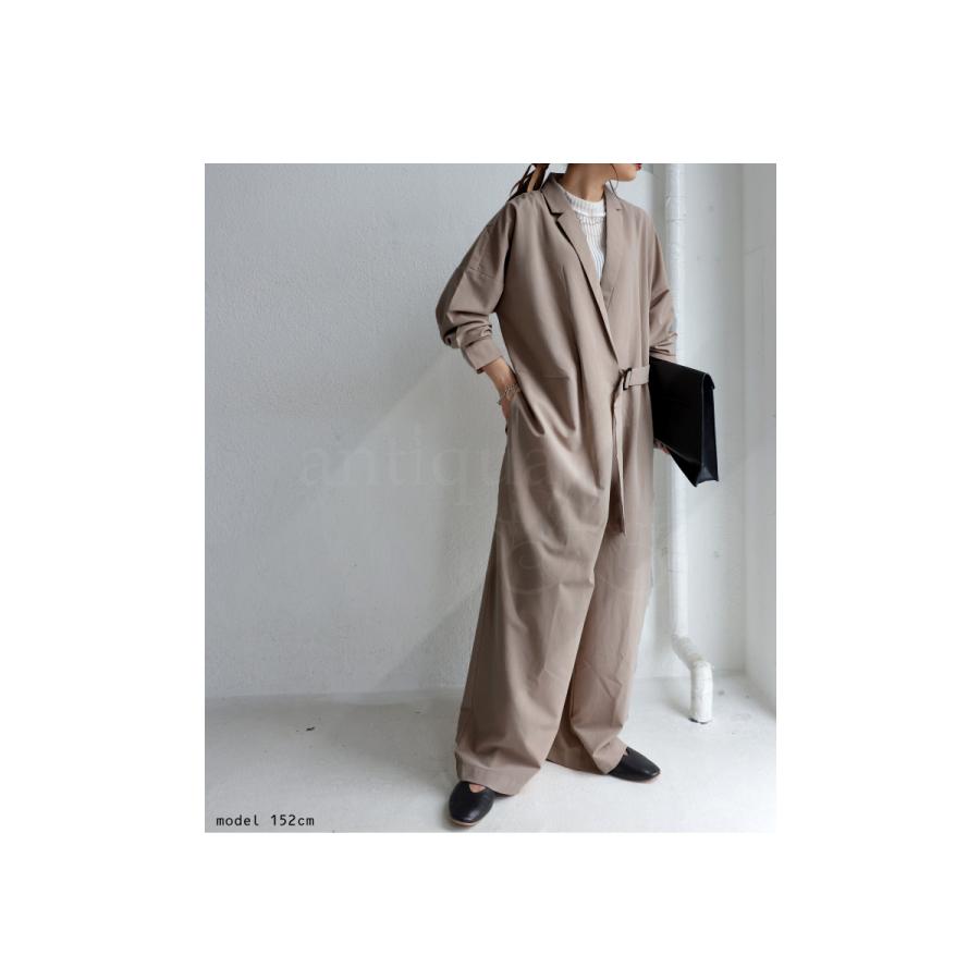 antiqua（アンティカ） サロペット 長袖 レディース ワイドパンツ 