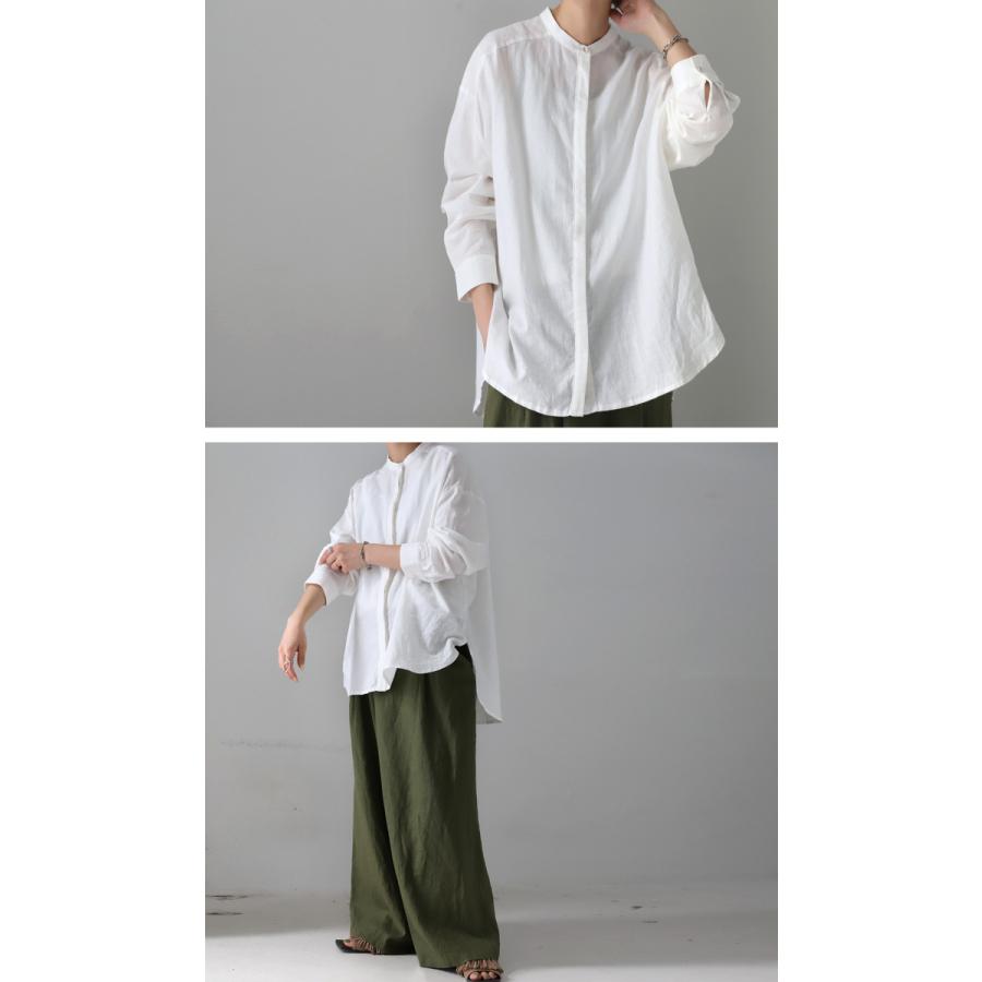 antiqua（アンティカ） トップス シャツ 長袖 レディース 麻 麻100