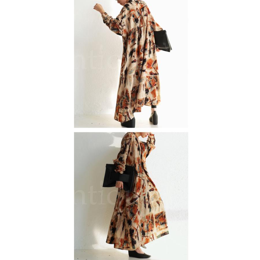 antiqua（アンティカ） モダンアート柄 ワンピース レディース 長袖