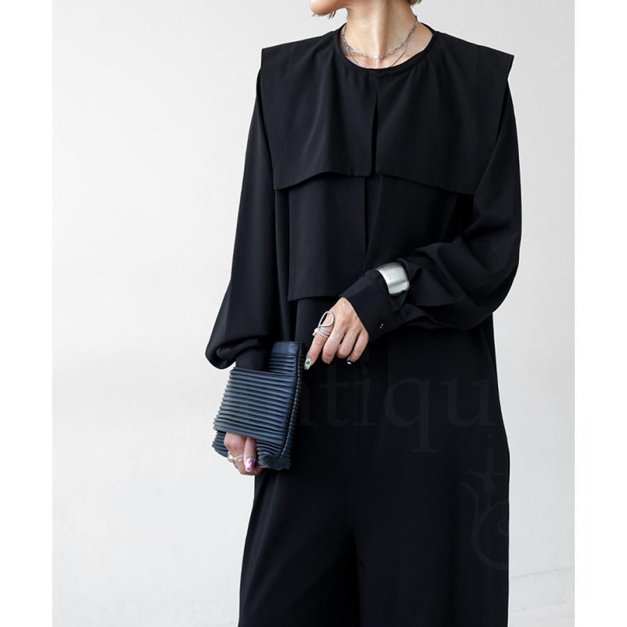 antiqua オールインワン レディース 長袖 ロング 無地 2WAY 送料