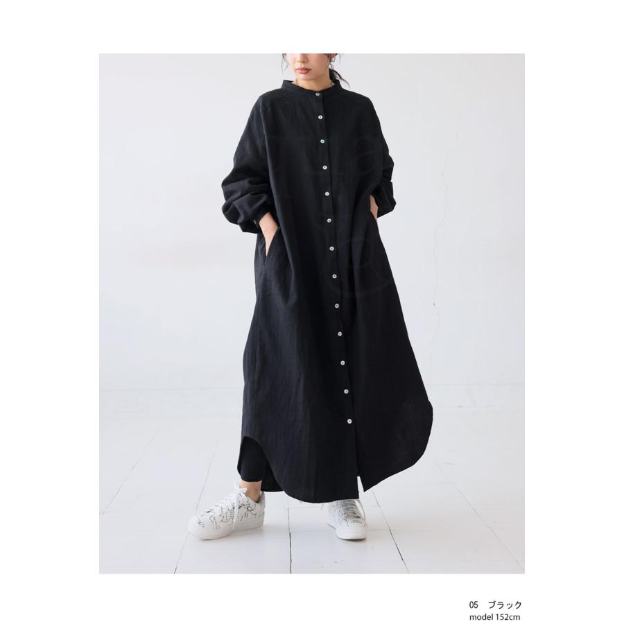 antiqua リネンシャツワンピ ワンピース レディース 長袖 ロング 送料