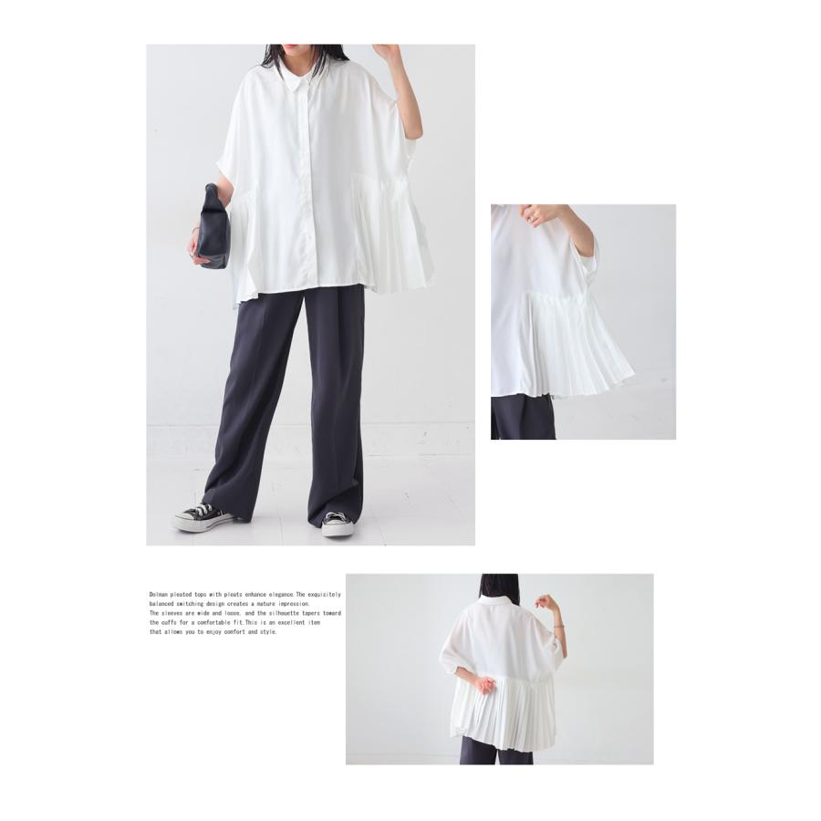 antiqua（アンティカ） プリーツシャツ シャツ レディース トップス