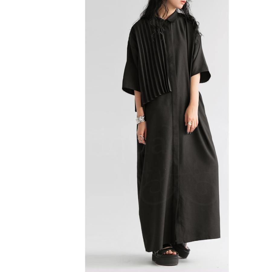 antiqua（アンティカ） 再入荷予定有!アシメプリーツワンピ ワンピース