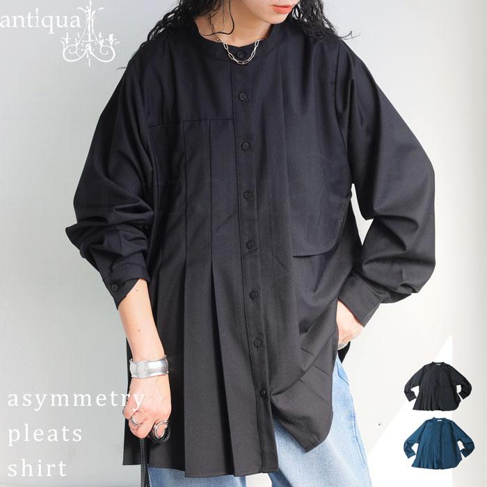 antiqua（アンティカ） プリーツシャツ シャツ レディース トップス
