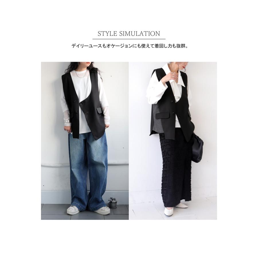 antiqua（アンティカ） アシメデザインベスト ベスト ジレ レディース