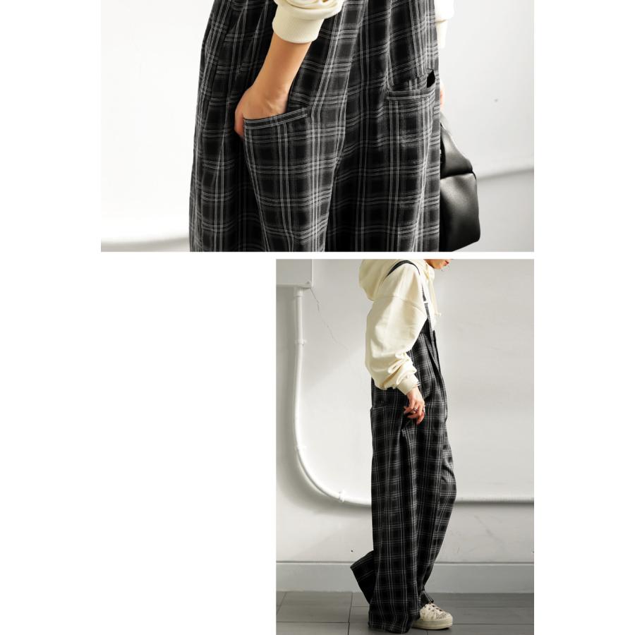 antiqua（アンティカ） チェック柄サロペ サロペット レディース