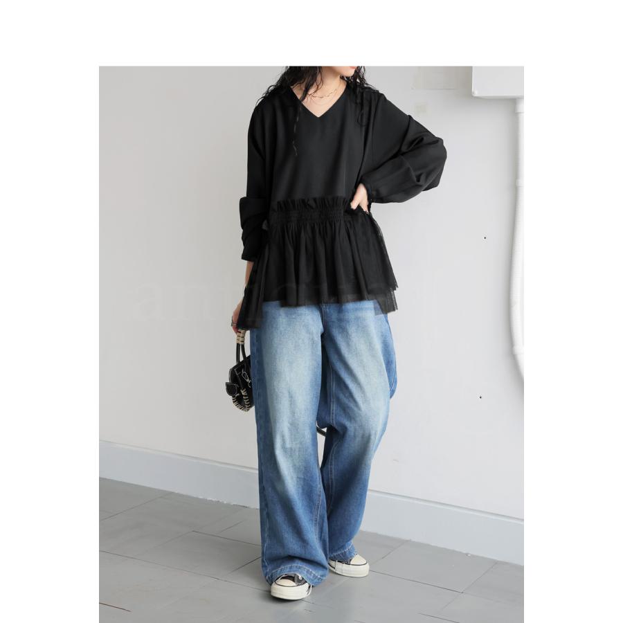 antiqua（アンティカ） チュールドッキングトップス トップス 