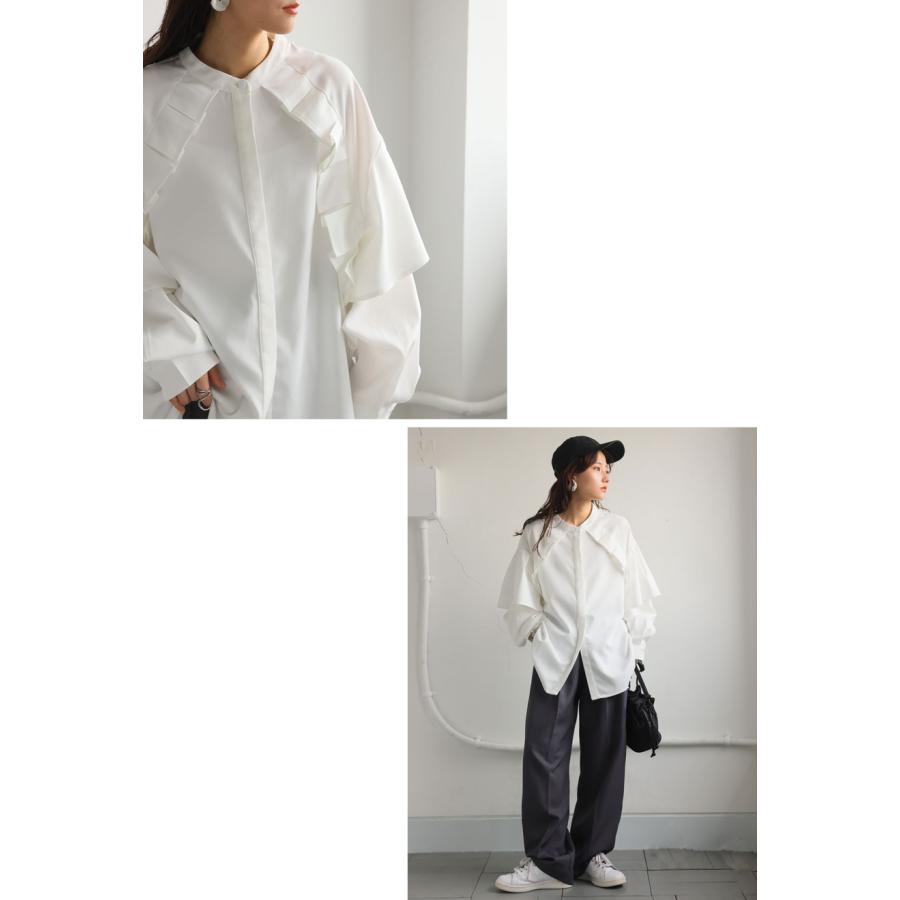 antiqua（アンティカ） フリルデザインシャツ シャツ レディース