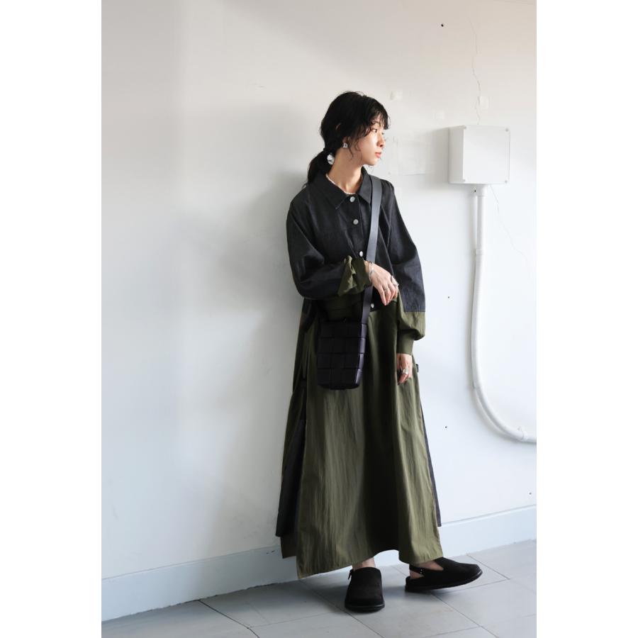 antiqua（アンティカ） 異素材切替デニムシャツワンピース レディース