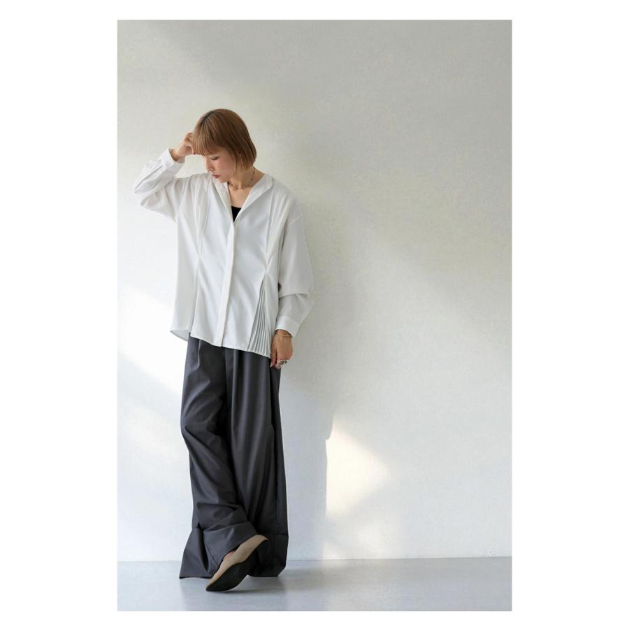 antiqua（アンティカ） プリーツタックシャツ レディース トップス
