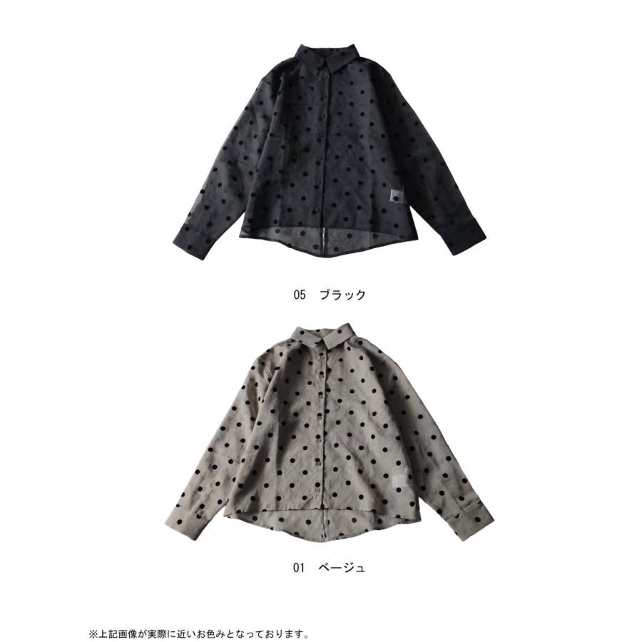antiqua（アンティカ） 予約6月中旬納期 ドット柄 シアーシャツ