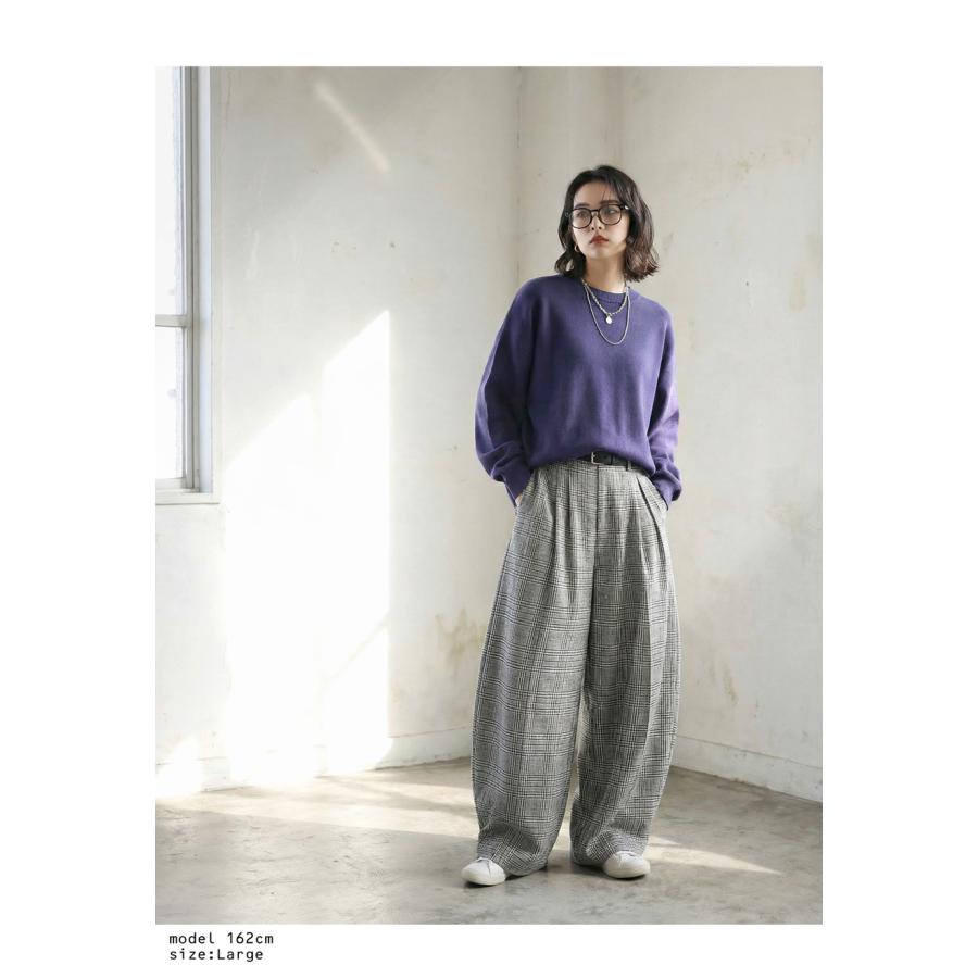 antiqua（アンティカ） チェック柄 ワイドパンツ レディース ロング