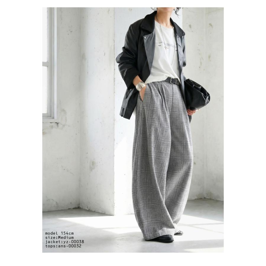 antiqua（アンティカ） チェック柄 ワイドパンツ レディース ロング