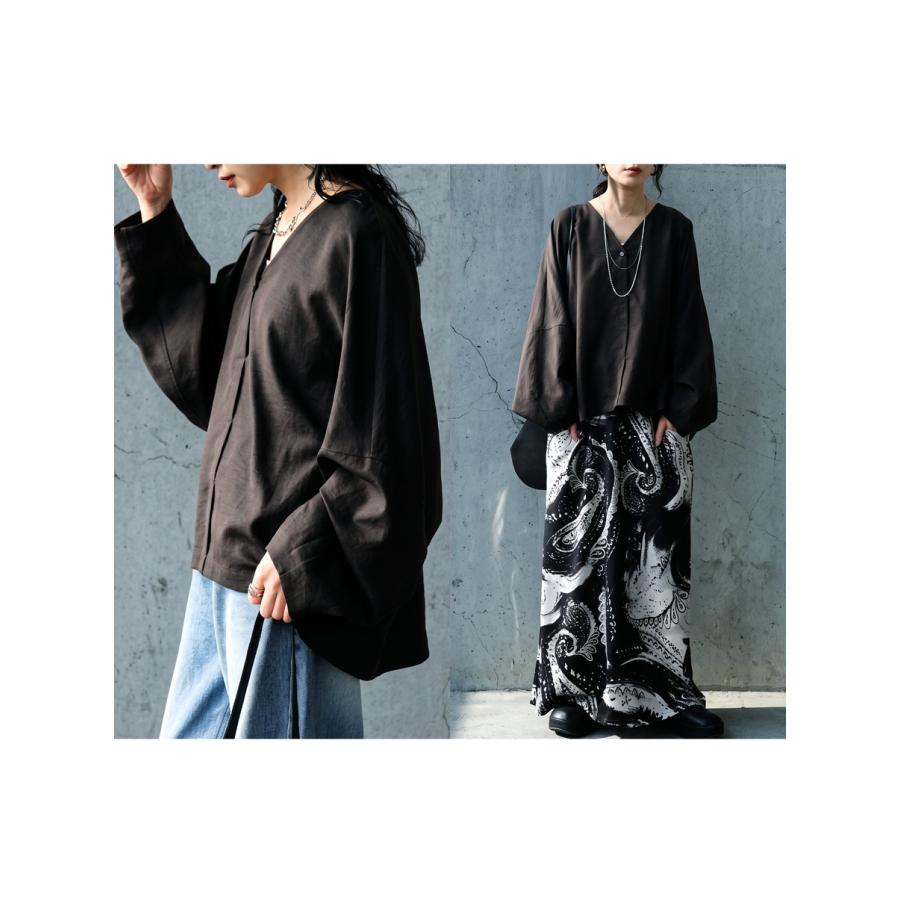 antiqua（アンティカ） シャツ レディース 長袖 Vネック ドルマン