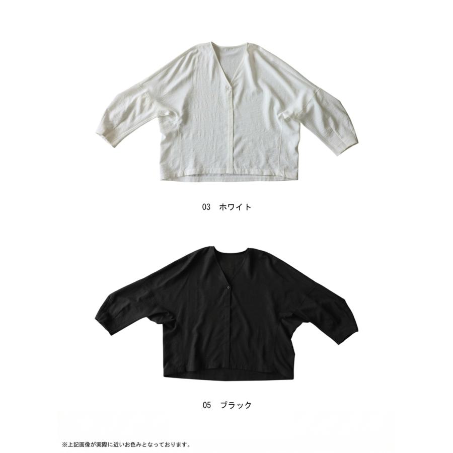 antiqua（アンティカ） シャツ レディース 長袖 Vネック ドルマン