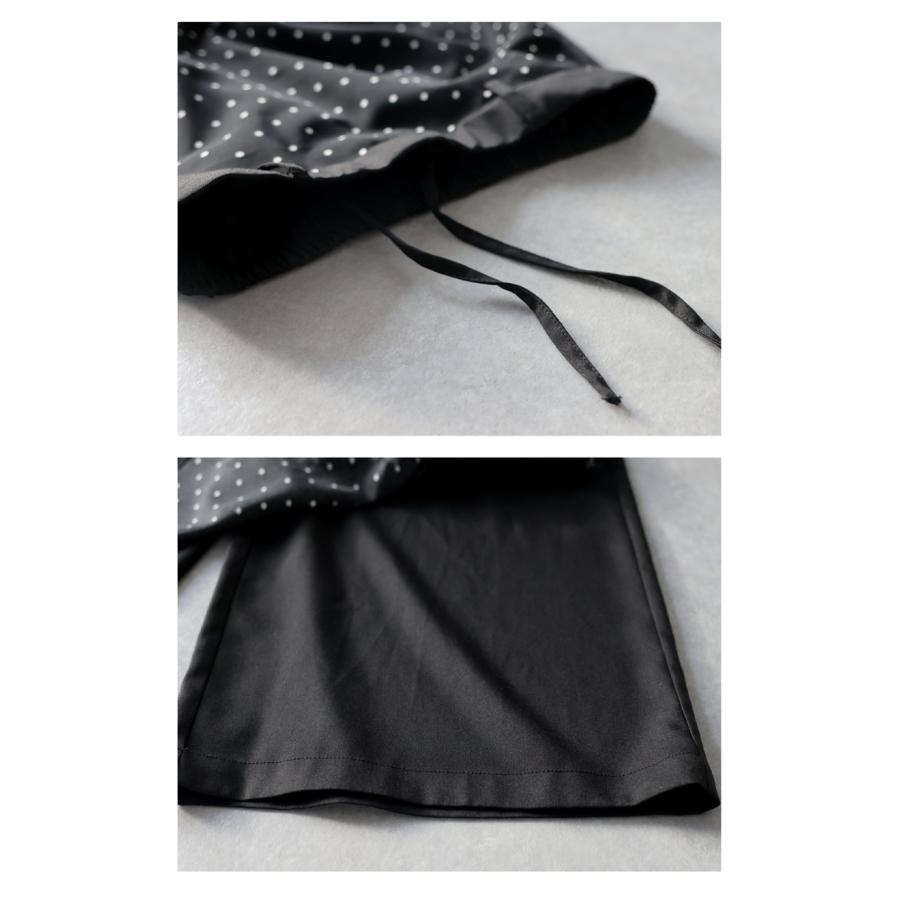 antiqua（アンティカ） ドット柄 レース 切替 ワイドパンツ レディース