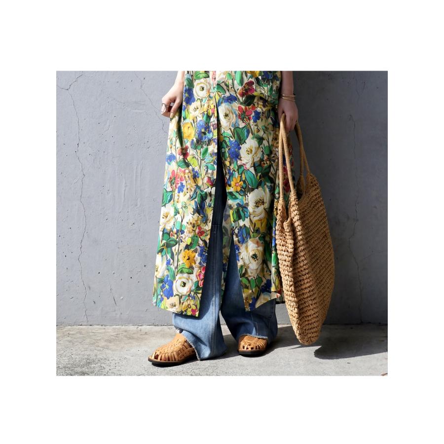antiqua（アンティカ） 花柄 シャツワンピース レディース 半袖 ロング