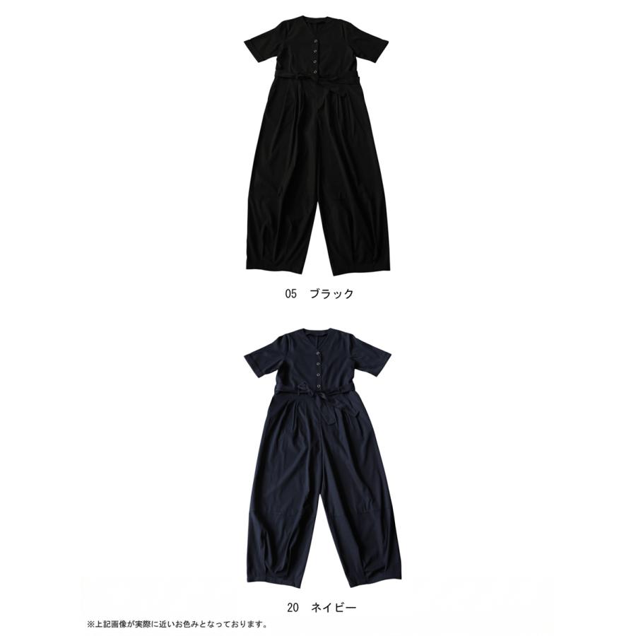 antiqua（アンティカ） オールインワン レディース 半袖 無地 Vネック