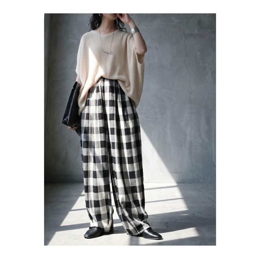 antiqua（アンティカ） バルーンパンツ レディース チェック柄 ロング