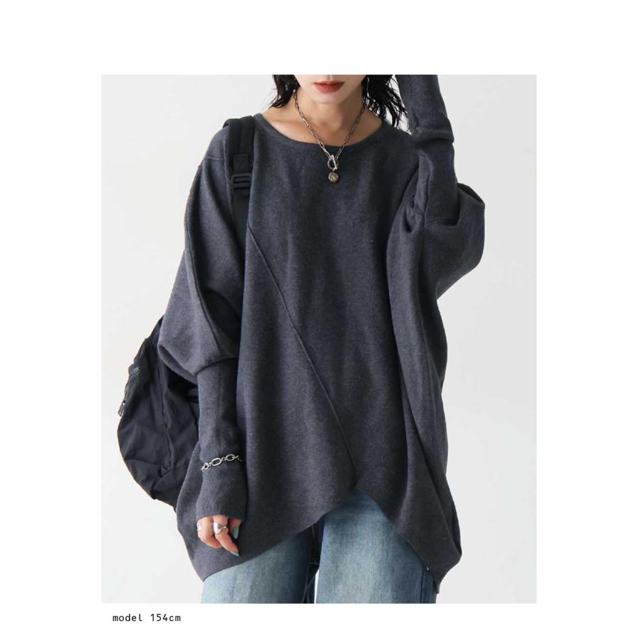 antiqua（アンティカ） 変形 デザインニット レディース 長袖 アシメ