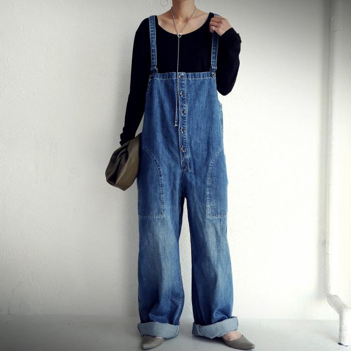 antiqua デニムサロペット サロペットパンツ レディース 綿 送料