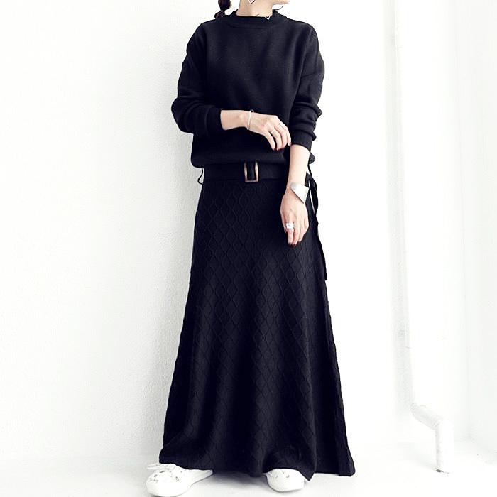 ワンピース レディース ワンピ 長袖 ロング 綿ニット 綿 綿100 メール便不可 Pn Antiqua 通販 Yahoo ショッピング